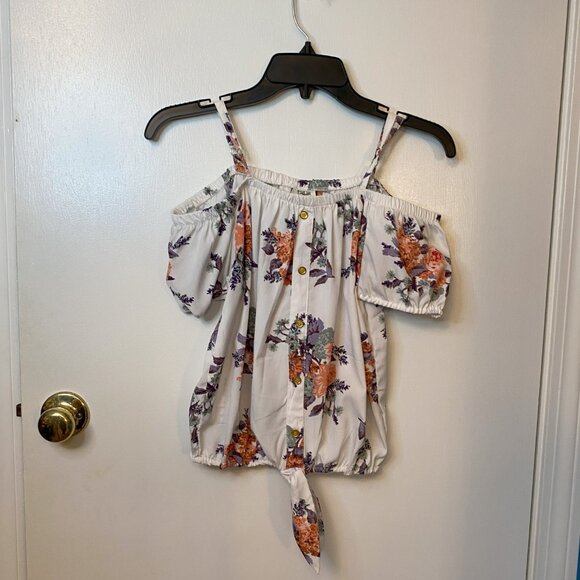 Mileage White floral off the shoulder top - Picture 7 of 9